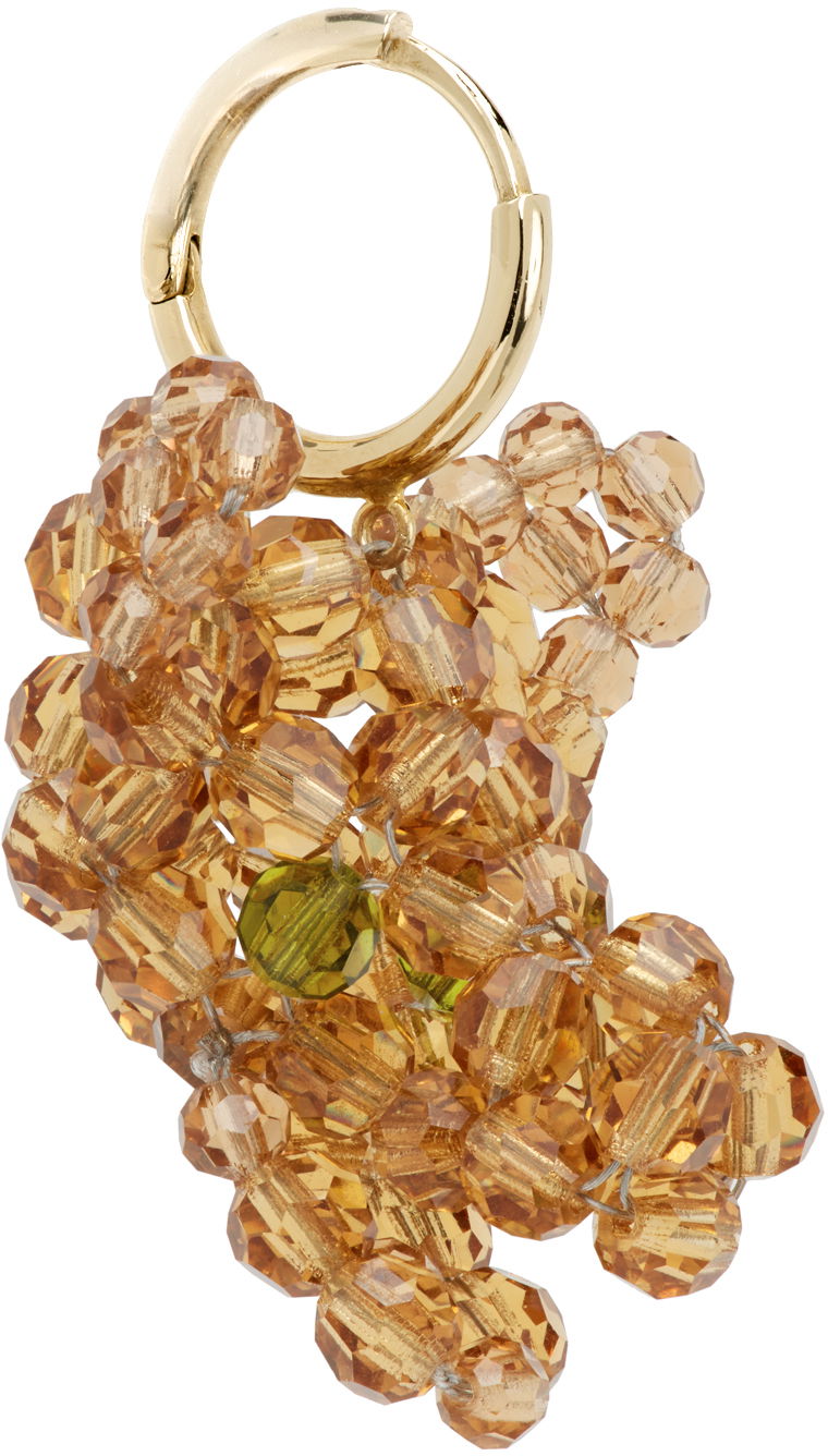 Uhani Simone Rocha Simone Rocha Creature Trophy Head Beaded Single Earring Rumena | ERG511-M 0903, 1