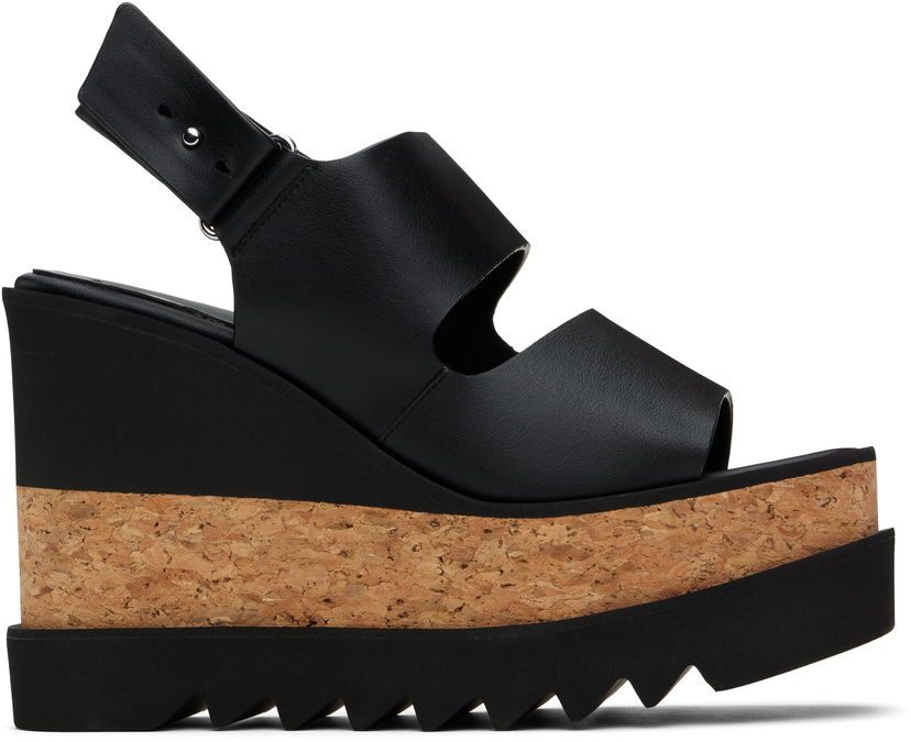 Superge in čevlji Stella McCartney Elyse Alter Mat Platform Wedges Črna | 810392AP00P0