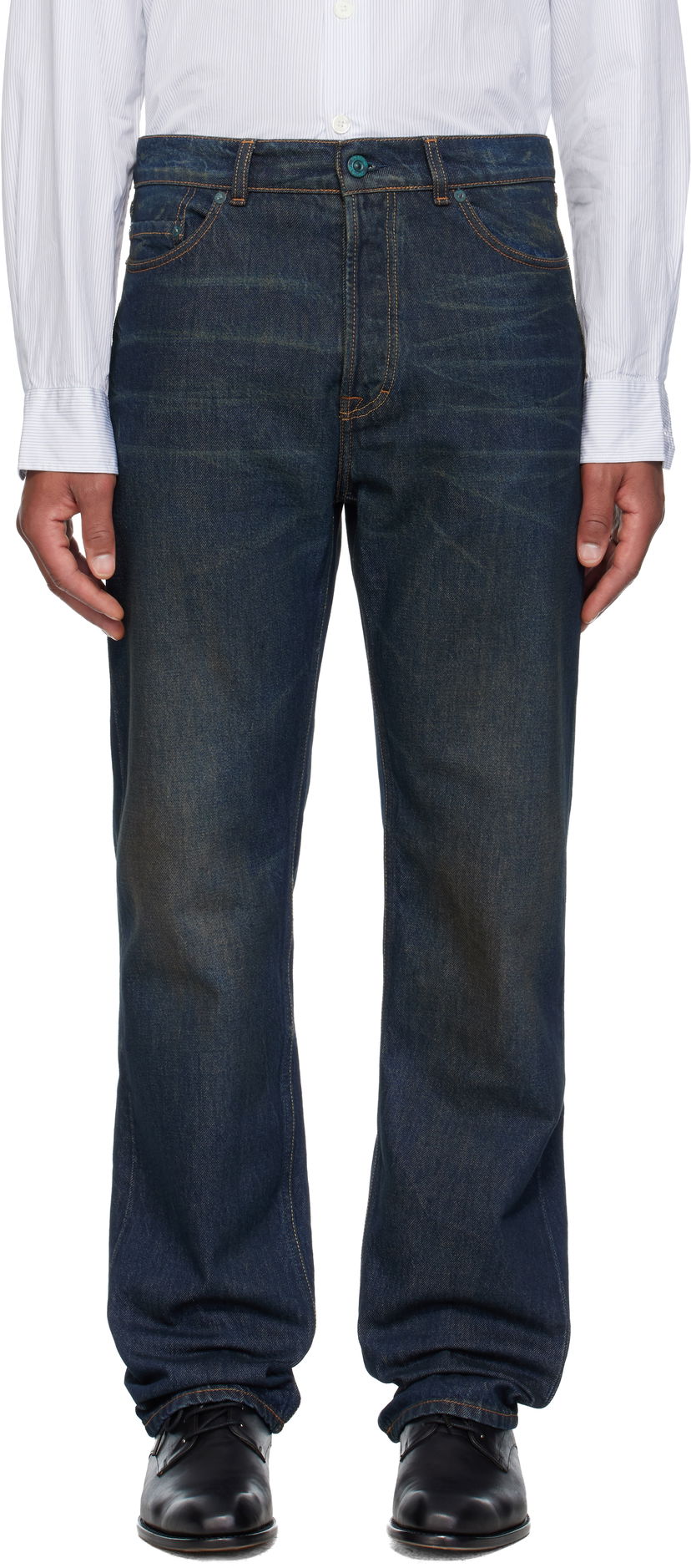 Kavbojke OUR LEGACY First Cut Straight Leg Jeans Modra | M4255FS
