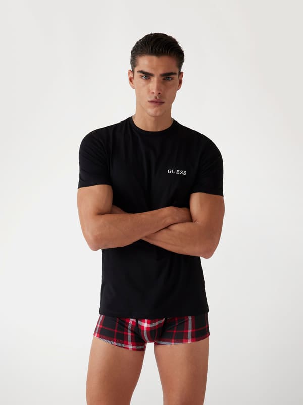 Majica GUESS Stretch Jersey T-Shirt And Boxer Trunk Set Črna | U4BG82K6YW1