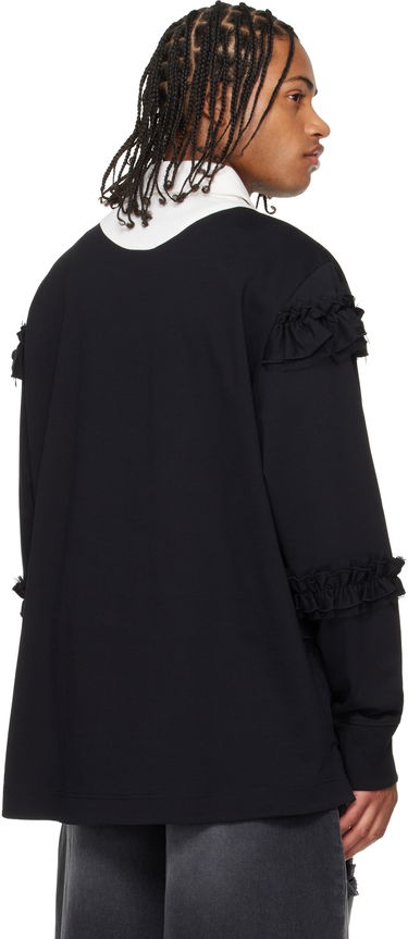 Polo majica Simone Rocha Simone Rocha Ruffle Rugby Polo Črna | 5360 1282, 2