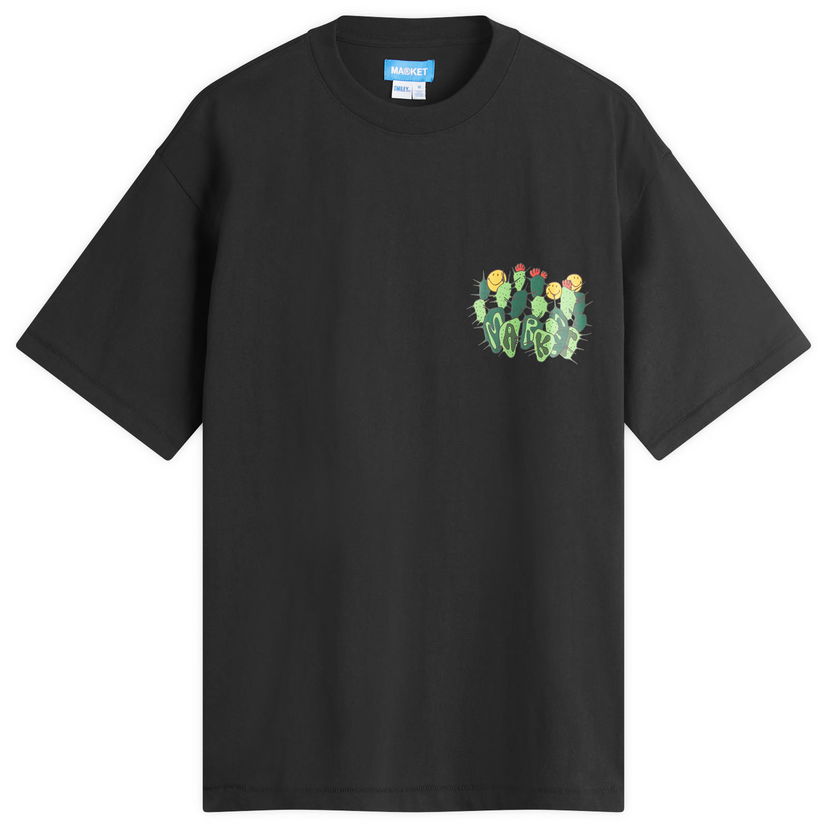 Majica MARKET Smiley Cactus Graphic Tee Črna | 399002186-BLK