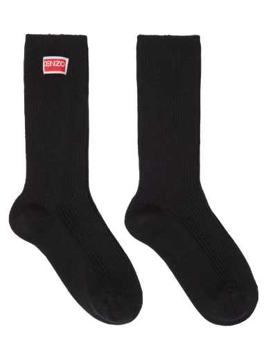 Nogavice KENZO Paris Tag Socks Črna | FD68SU180KSA