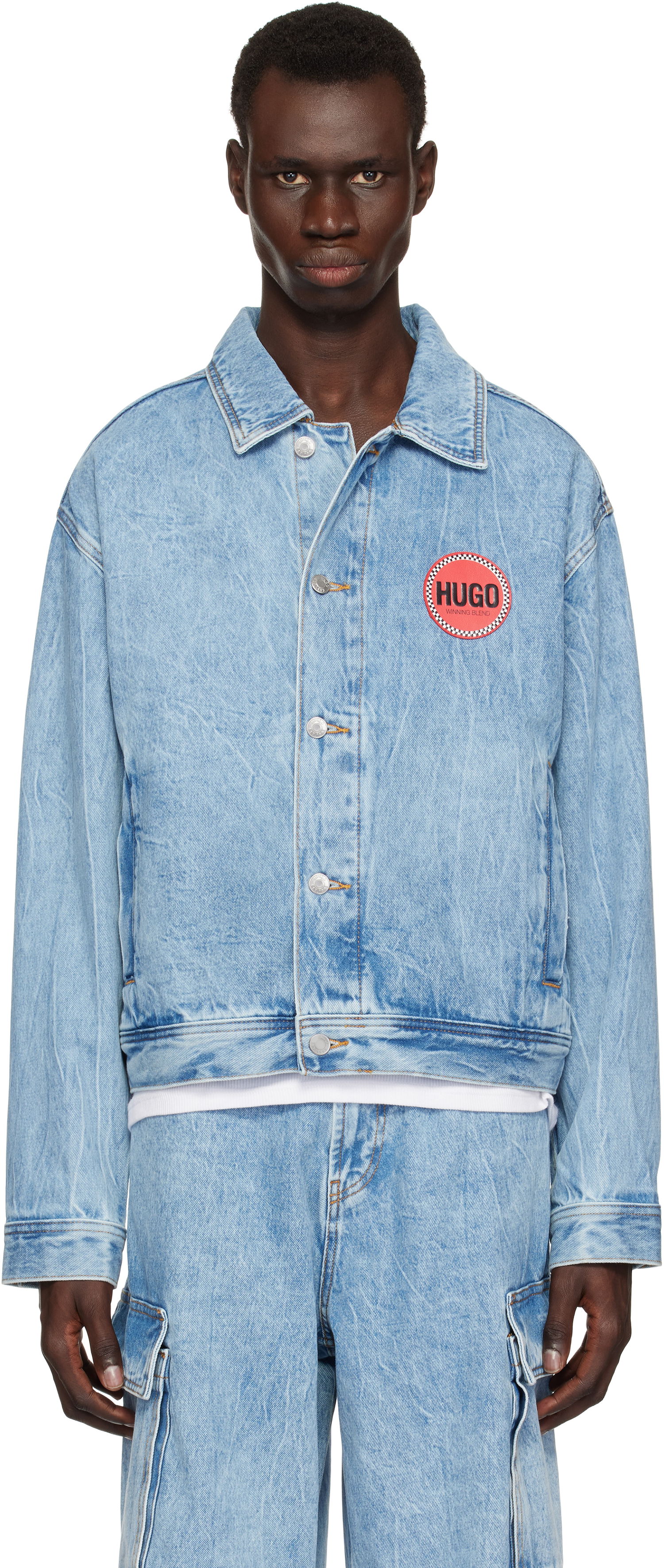 Jakna BOSS HUGO Faded Denim Jacket Modra | 50539200, 0