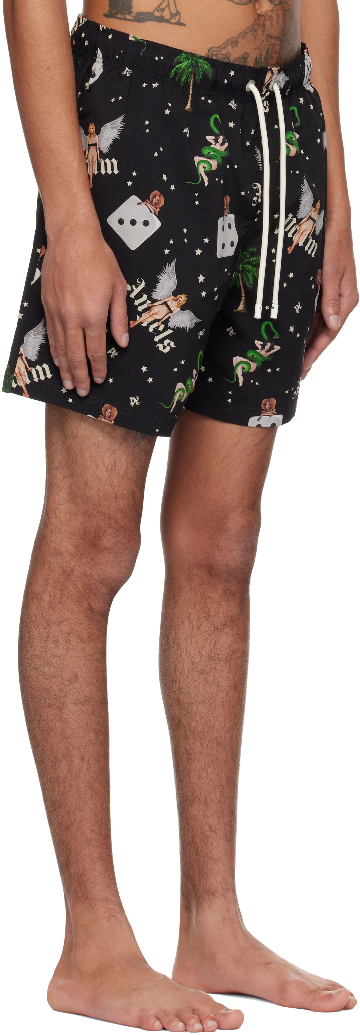 Kopalke Palm Angels Palm Angels Pin Up Print Swim Shorts Črna | PMFD012S25FAB0051084, 1