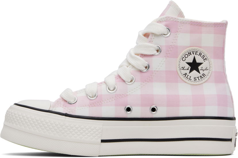 Superge in čevlji Converse Chuck Taylor All Star Lift Platform Gingham Roza | A13663C