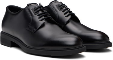Nega čevljev BOSS Leather Derby Shoes with Piped Trims Črna | 50499719, 4