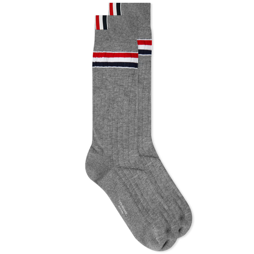 Nogavice Thom Browne Athletic RWB Rib Mid Calf Sock Siva | FAS165A-Y3022-055, 0