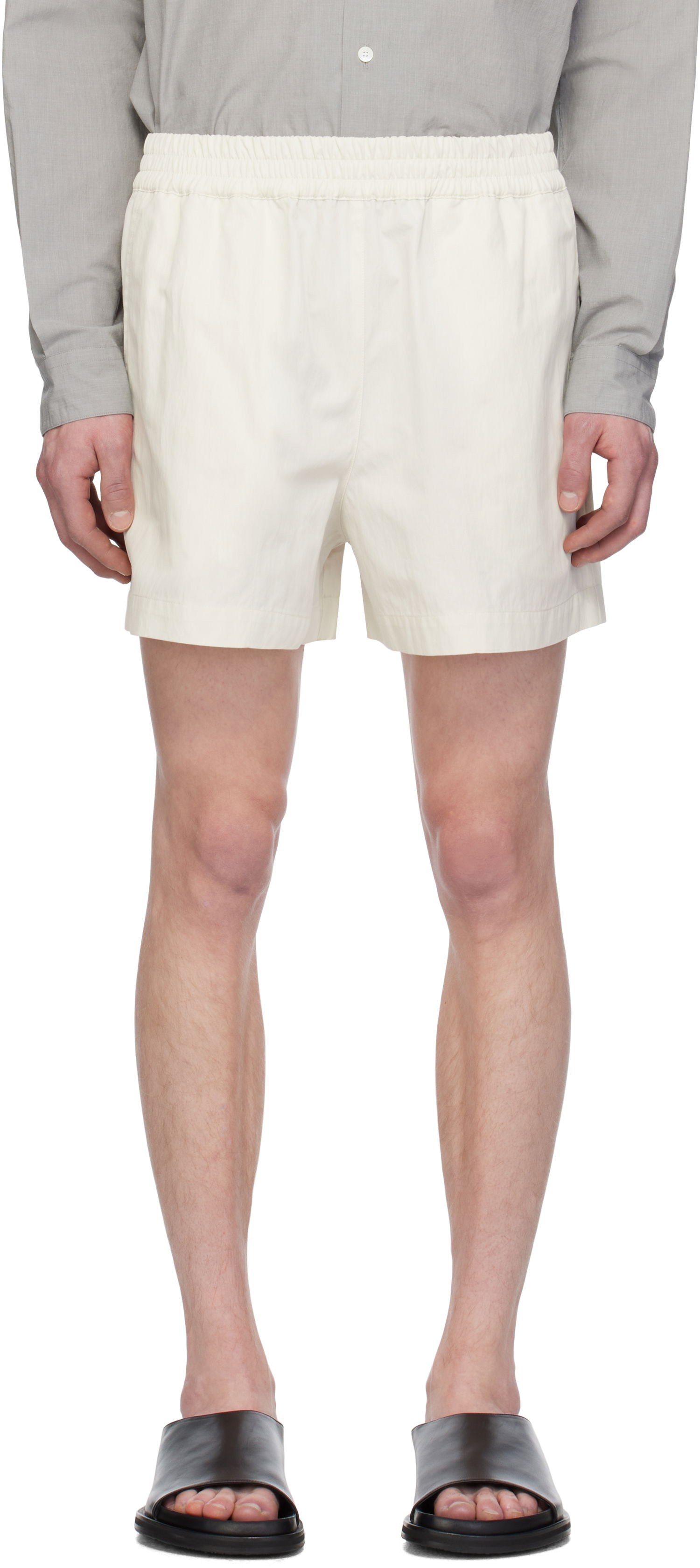 Kratke hlače Studio Nicholson Studio Nicholson Elio Relaxed Fit Shorts Bela | ELIO SNM - 1275, 0