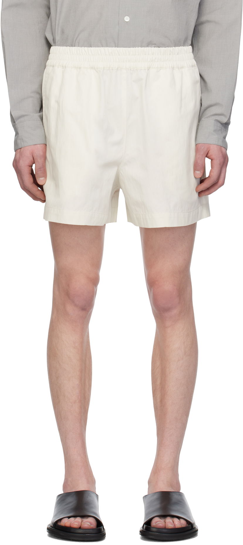 Kratke hlače Studio Nicholson Studio Nicholson Elio Relaxed Fit Shorts Bela | ELIO SNM - 1275