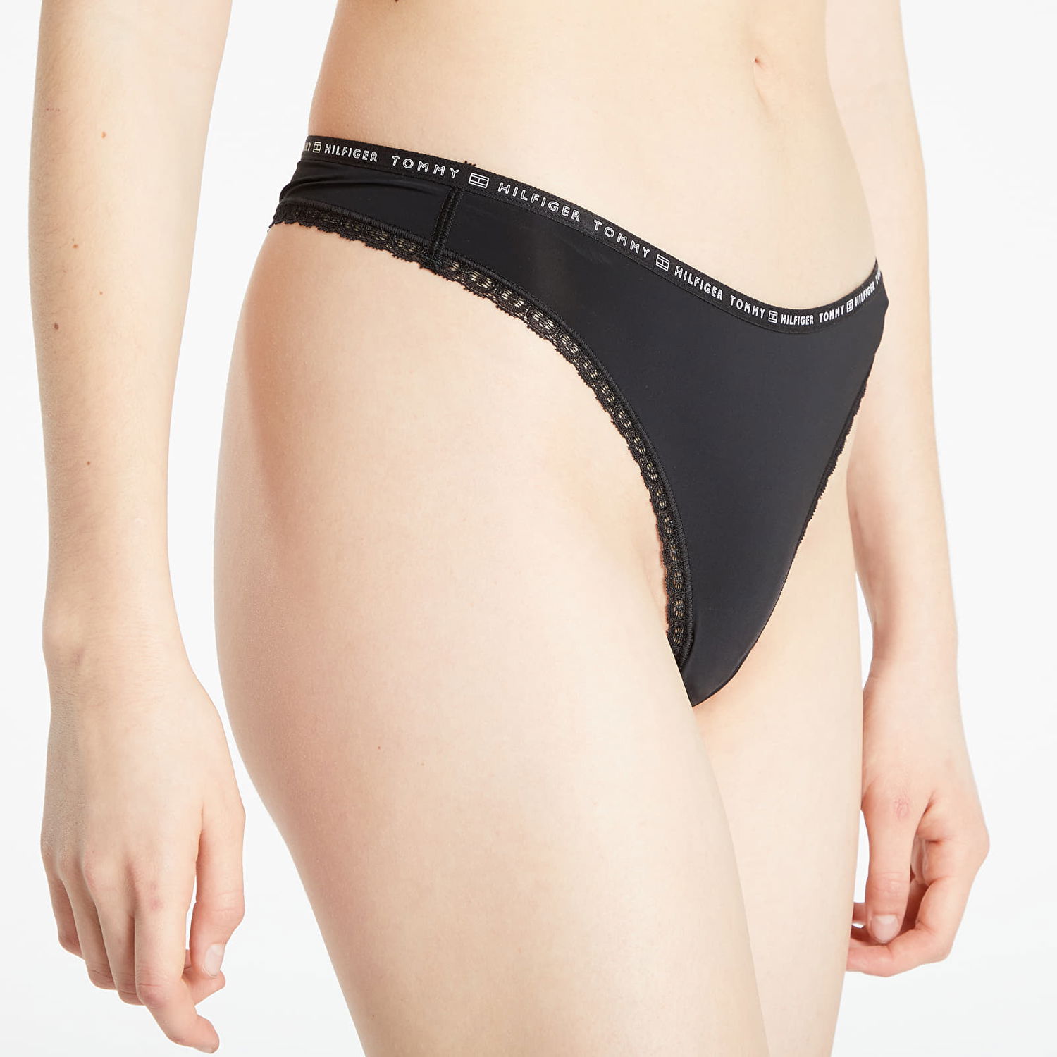 Spodnjice Tommy Hilfiger Lace 3 Pack Thong Črna | UW0UW02824 0R7, 1