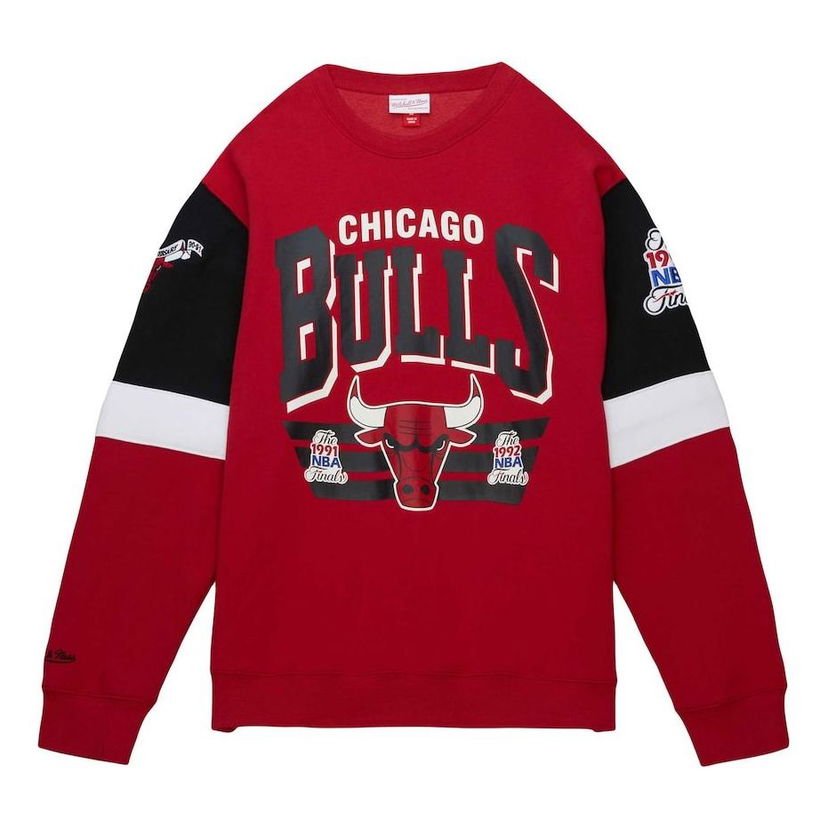 Pleteni pulover Mitchell & Ness Mitchell & Ness NBA Chicago Bulls Crew Sweatshirt Rdeča | FCPO3400-CBUYYPPPSCAR