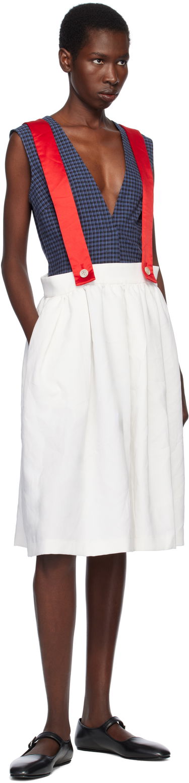Krila Comme des Garçons Comme des Garçons Girl Gabardine & Satin Midi Skirt Bela | NO-A005-051, 3