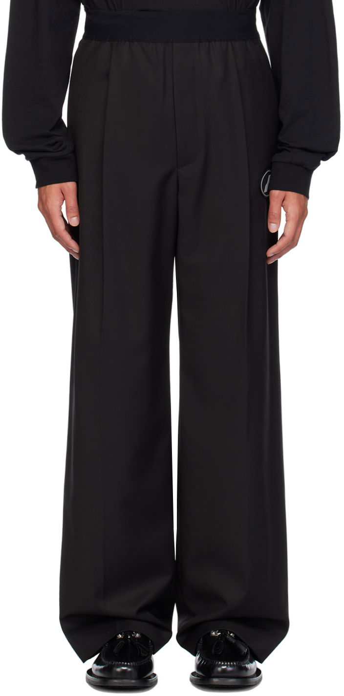 Hlače We11done Logo Straight Leg Trousers Črna | WD-PT4-20-729-U-BK