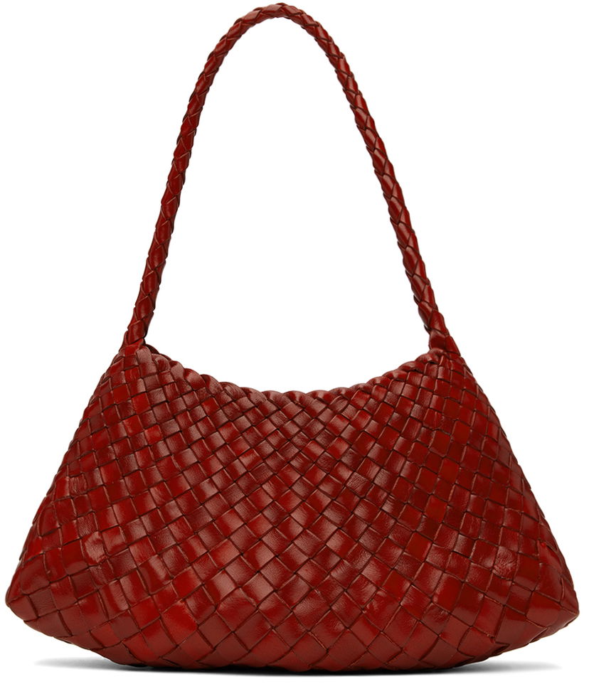 Torba za čez ramo Dragon Diffusion Dragon Diffusion Rosanna Woven Leather Shoulder Bag Rdeča | 8943 ROSANNA