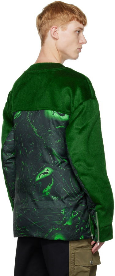 Pleteni pulover Feng Chen Wang Feng Chen Wang Paneled Sweatshirt Zelena | FUF14SS01, 2