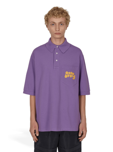 Polo majica Acne Studios Bubble Logo Polo T-Shirt Lila | BL0326- ADI