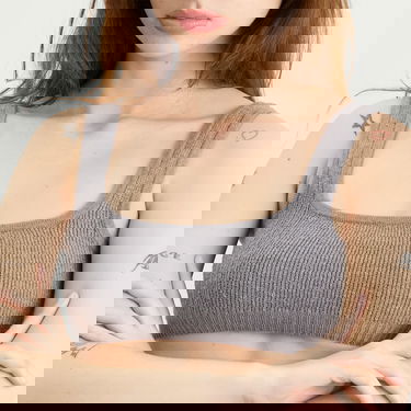 Modrček SKIMS Textured Knit Bralette Size Large Siva | SP-SCP-9926W-DHG, 5