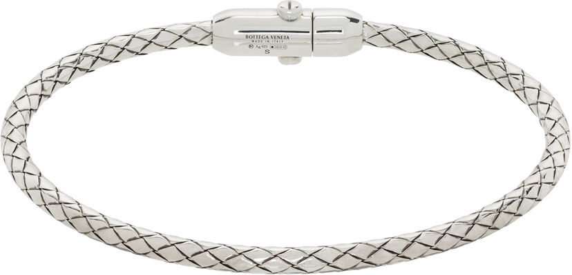 Zapestnica Bottega Veneta Bottega Veneta Intreccio Silver Bracelet Kovinski | 838327V50708117