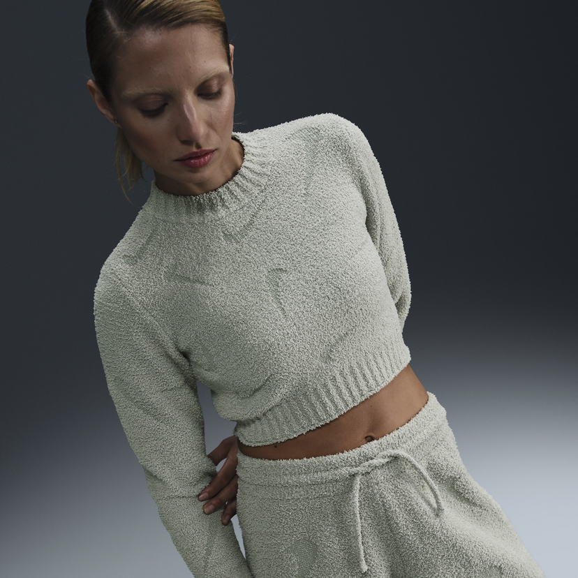 Majica Nike Cozy Boucle Long Sleeve Top Zelena | FZ1716-370