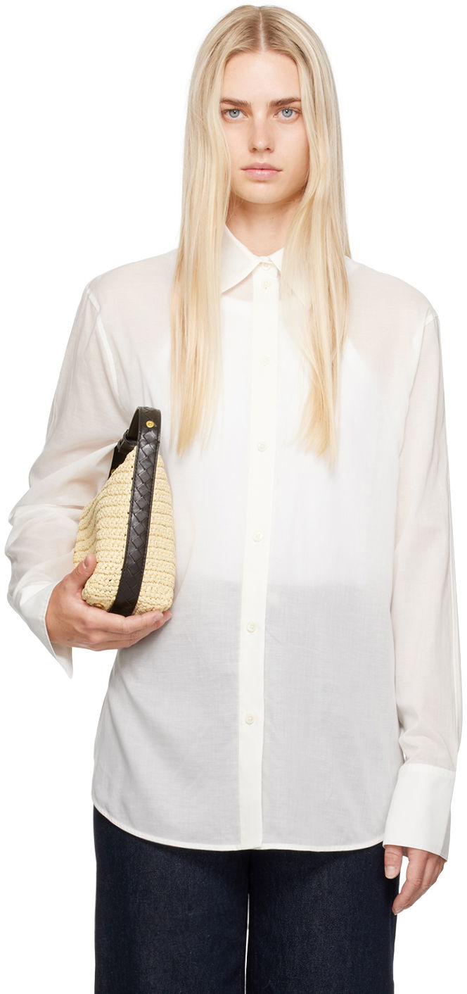 Srajce TOTEME Women's Droptail Shirt Bela | 243-WRT2522-FB0238, 0