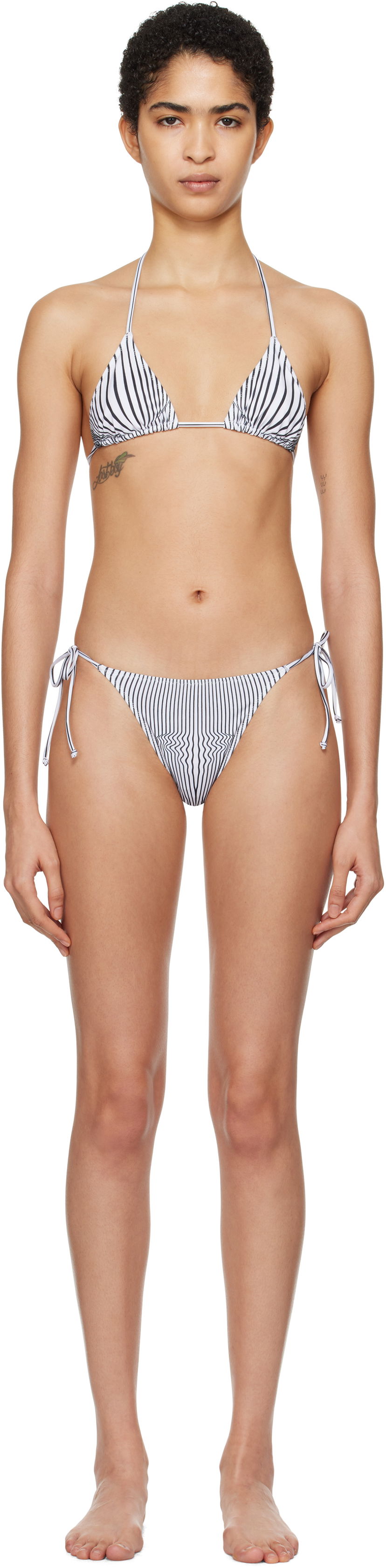 Kopalke Jean Paul Gaultier Gaultier 'The Pinstripe Body Morphing' Bikini Bottoms Bela | 25/33-F-BS021-J571-0100