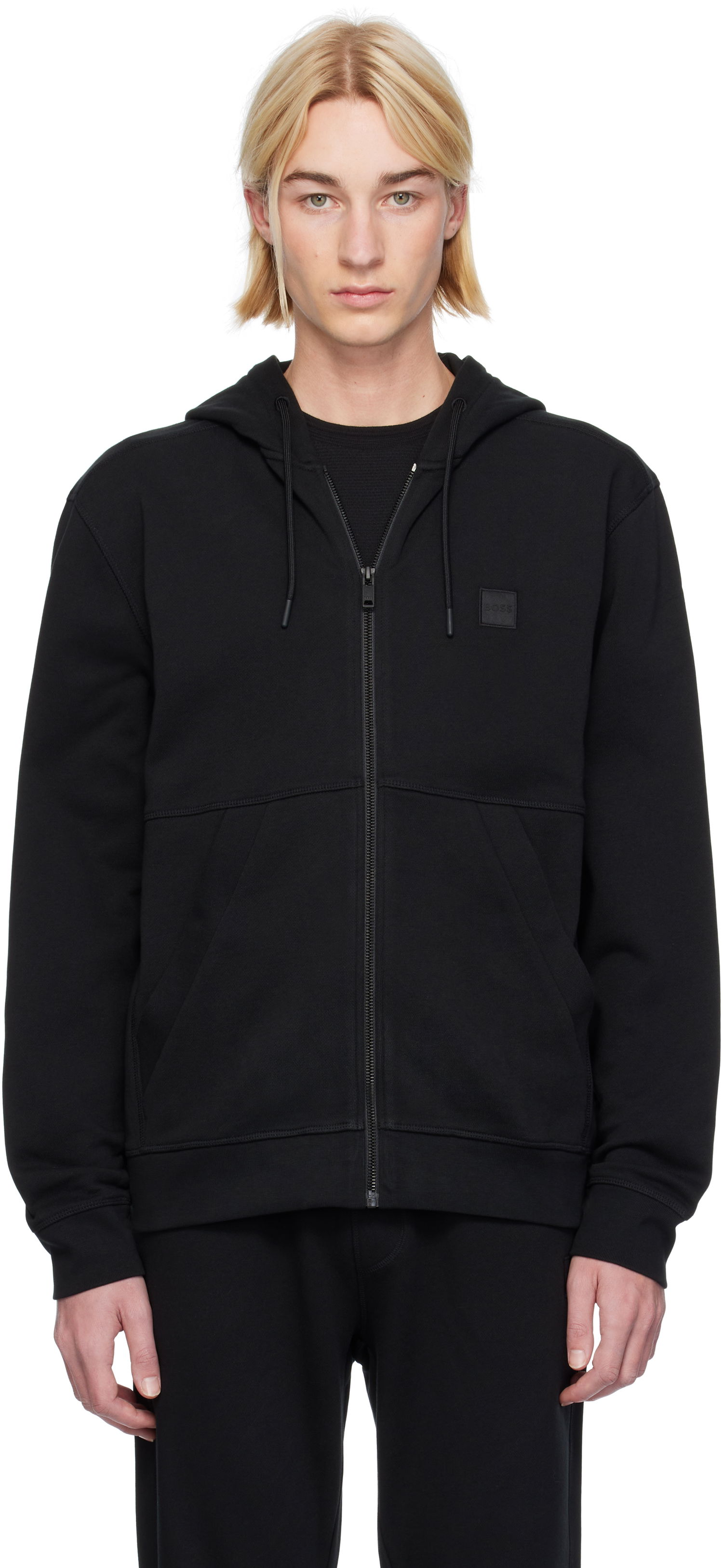 Pulover BOSS Zip Up Hoodie Črna | 50508578, 0