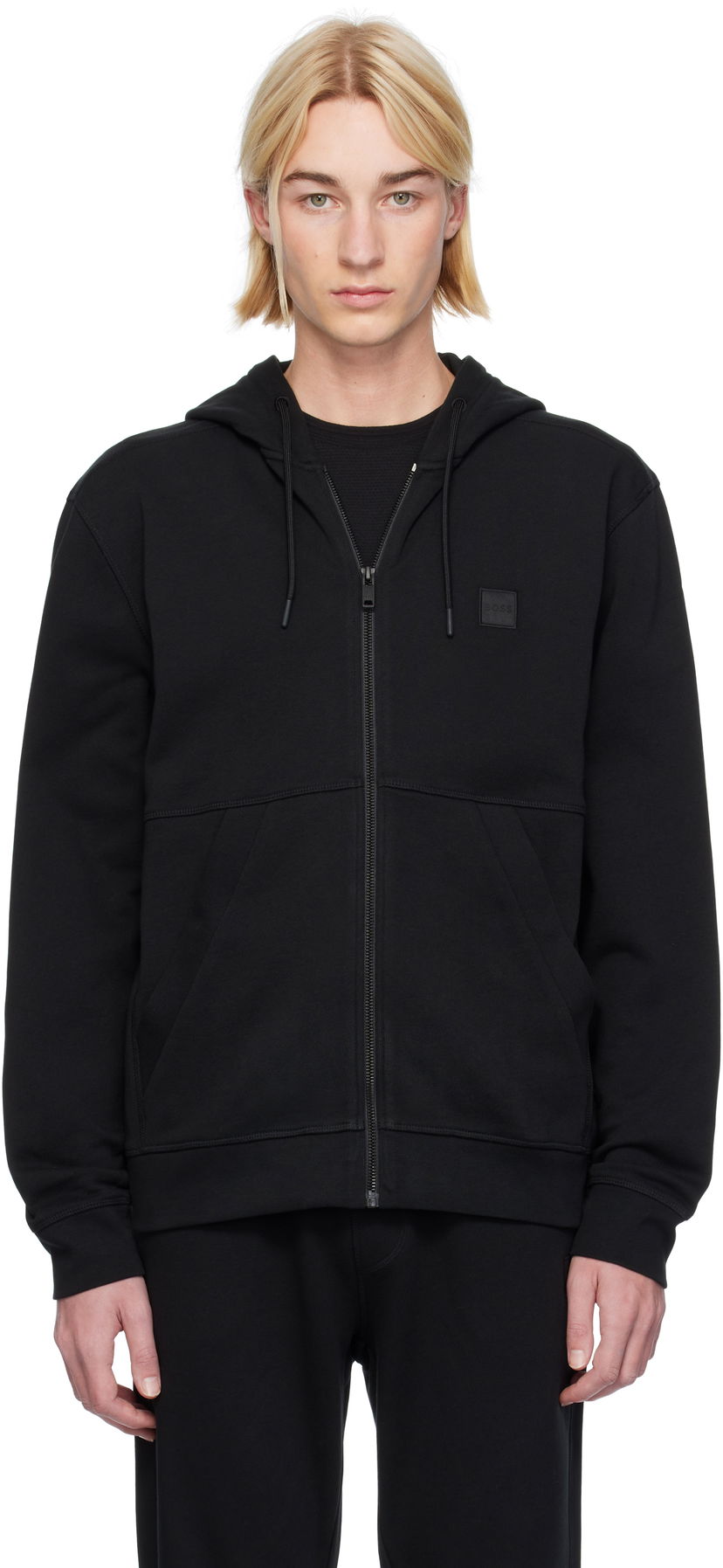 Pulover BOSS Zip Up Hoodie Črna | 50508578