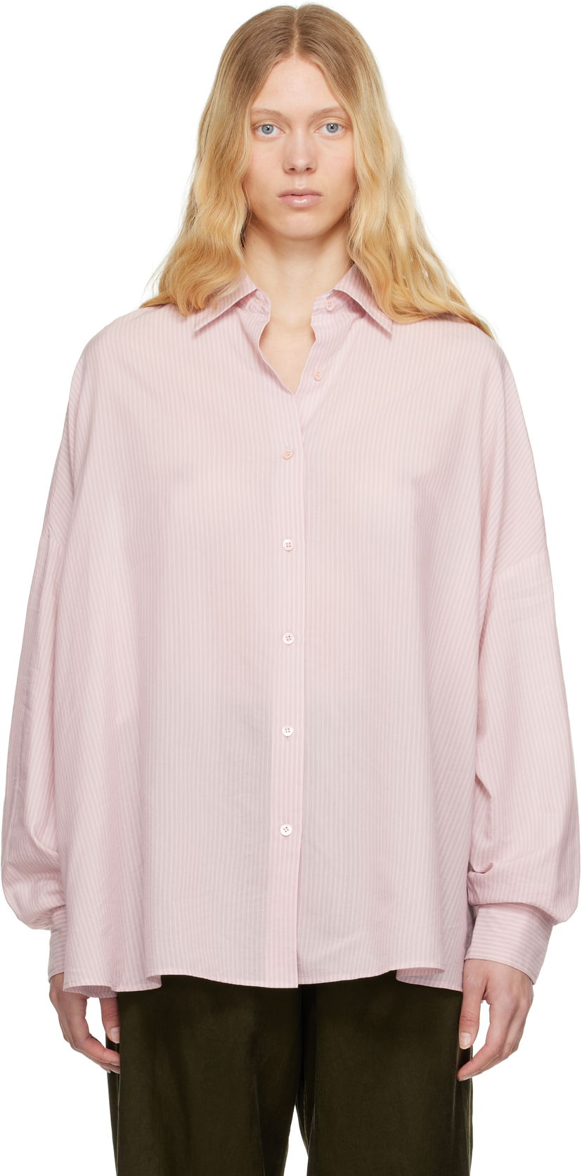 Srajce Dries Van Noten Dries Van Noten Striped Cocoon Shirt Roza | 251-010700-1524