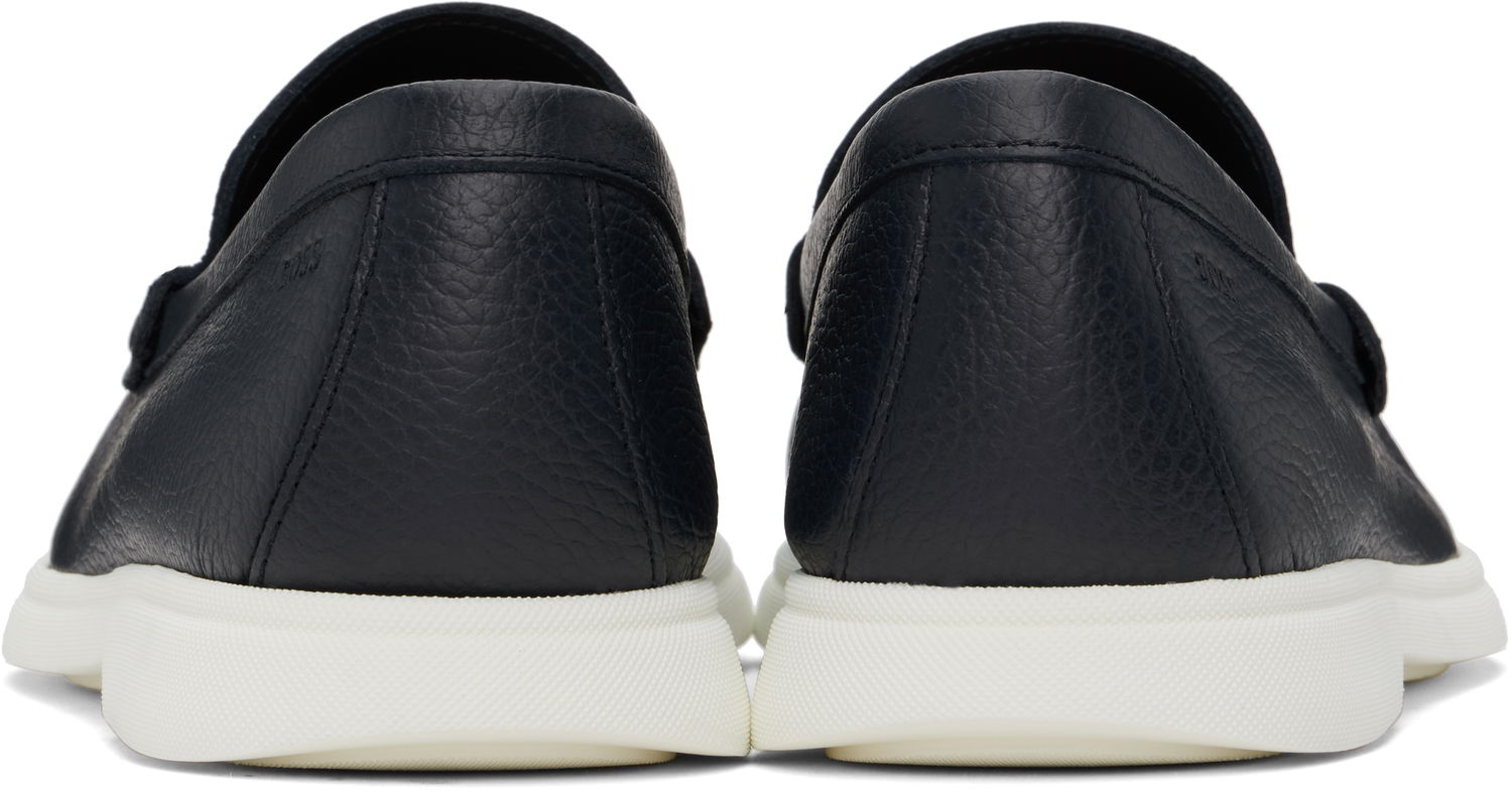 Superge in čevlji BOSS BOSS Tumbled Leather Loafers Črna | 50536173, 1