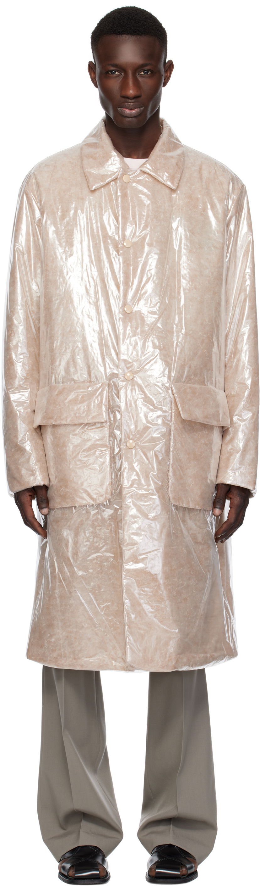 Dežni plašč Dries Van Noten Dries Van Noten Loose Fit Mac Coat Bež | 251-020222-1257