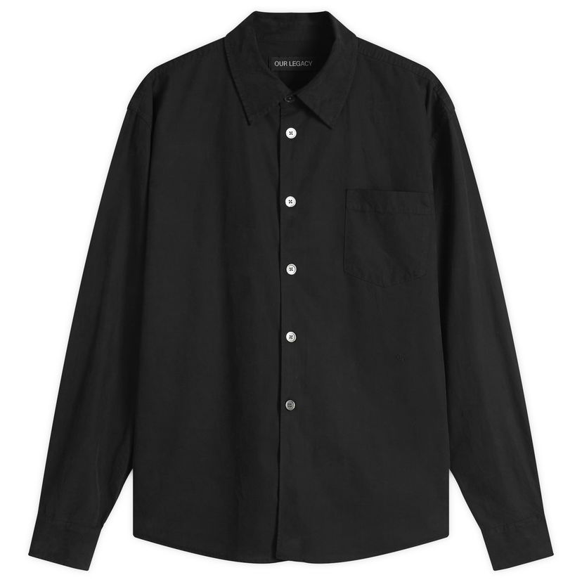 Srajce OUR LEGACY Our Legacy Beyond Casual Liquid Poplin Shirt, Size 46 Črna | M4252BBC