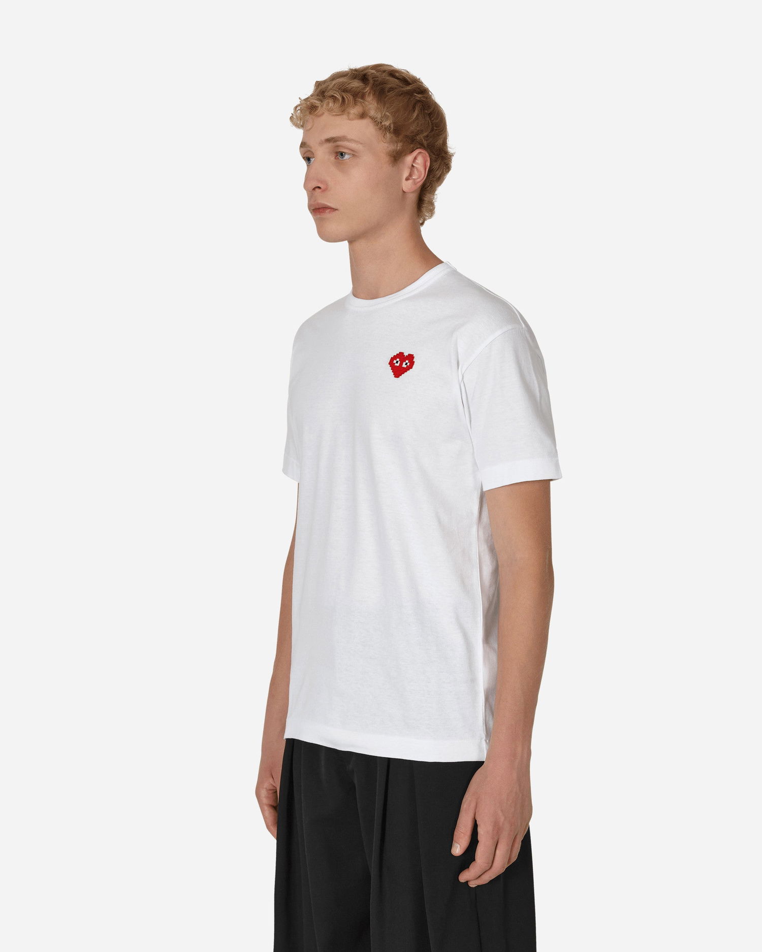 Majica Comme des Garçons Invader Heart Bela | P1T322 2, 1