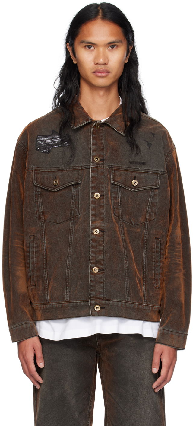 Jakna We11done We11done Distressed Denim Jacket Rjava | WD-DJ2-24-399-M-BK