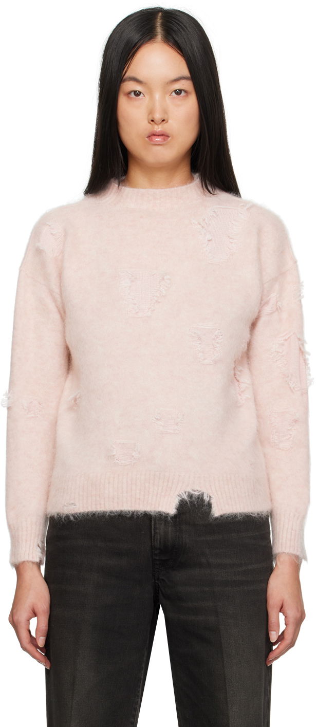 Pleteni pulover R13 R13 Deconstructed Fuzzy Sweater Roza | R13WY174-Y105B
