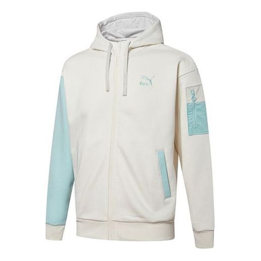 Pulover Puma Retro Colorblock Knit Hooded Jacket Bela | 534813-93
