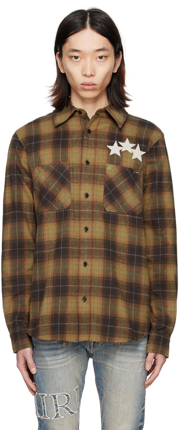 Srajce AMIRI AMIRI Star Plaid Shirt Rjava | PS24MSL011