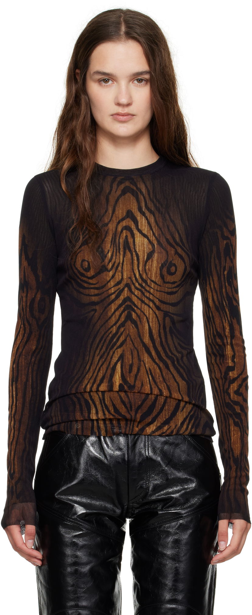 Majica Jean Paul Gaultier Jean Paul Gaultier 'The Wood' Long Sleeve Rjava | 25/03-W-TO335-M002P-0060