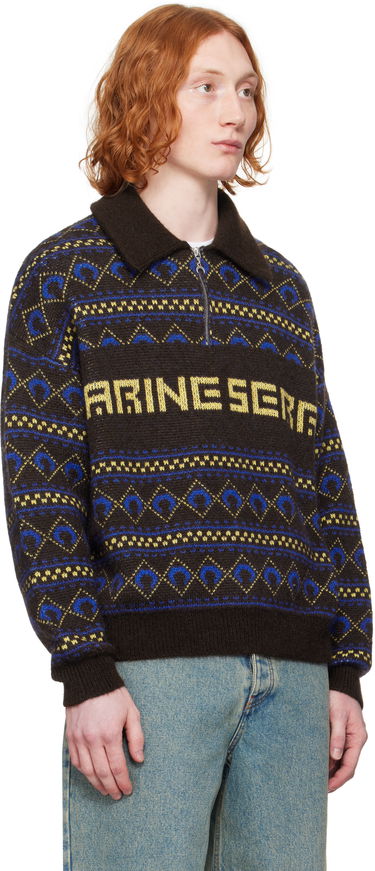 Pleteni pulover Marine Serre Marine Serre Jacquard Knit Sweater Rjava | MTK022A CKNI0532, 1