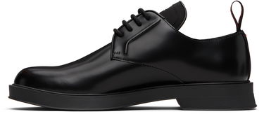 Nega čevljev BOSS Leather Derby Shoes with Stacked-Logo Tongue Črna | 50548550, 3