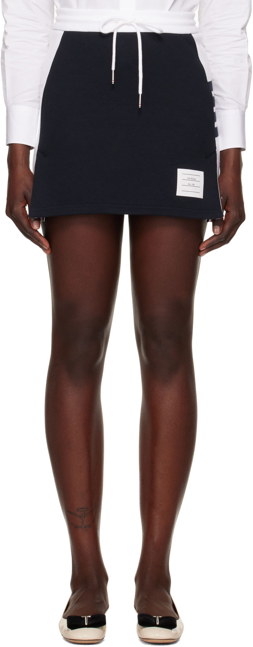 Krila Thom Browne Classic 4-Bar Jersey Miniskirt Mornarica | FJK130A-03037