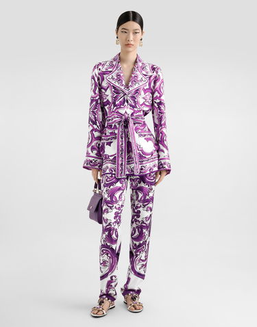 Jakna Dolce & Gabbana Dolce & Gabbana Majolica-Print Twill Jacket Lila | F5Q03THI1TKIP3TN, 1