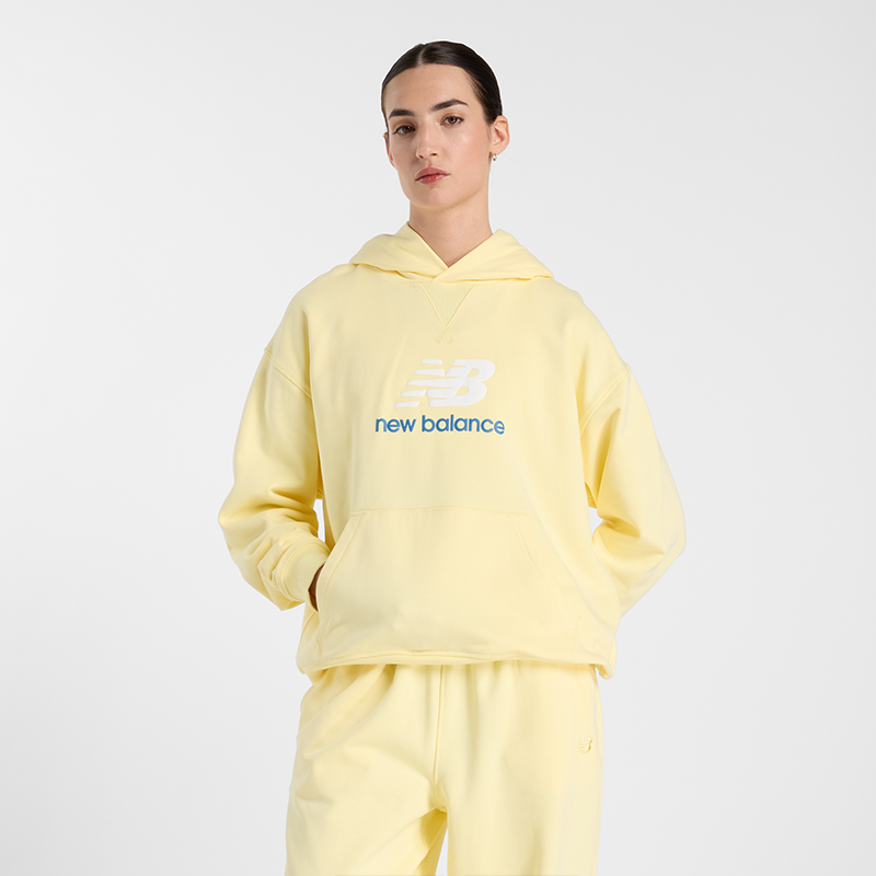 Pulover New Balance Essentials Hoodie Rumena | NBWT51501PRC