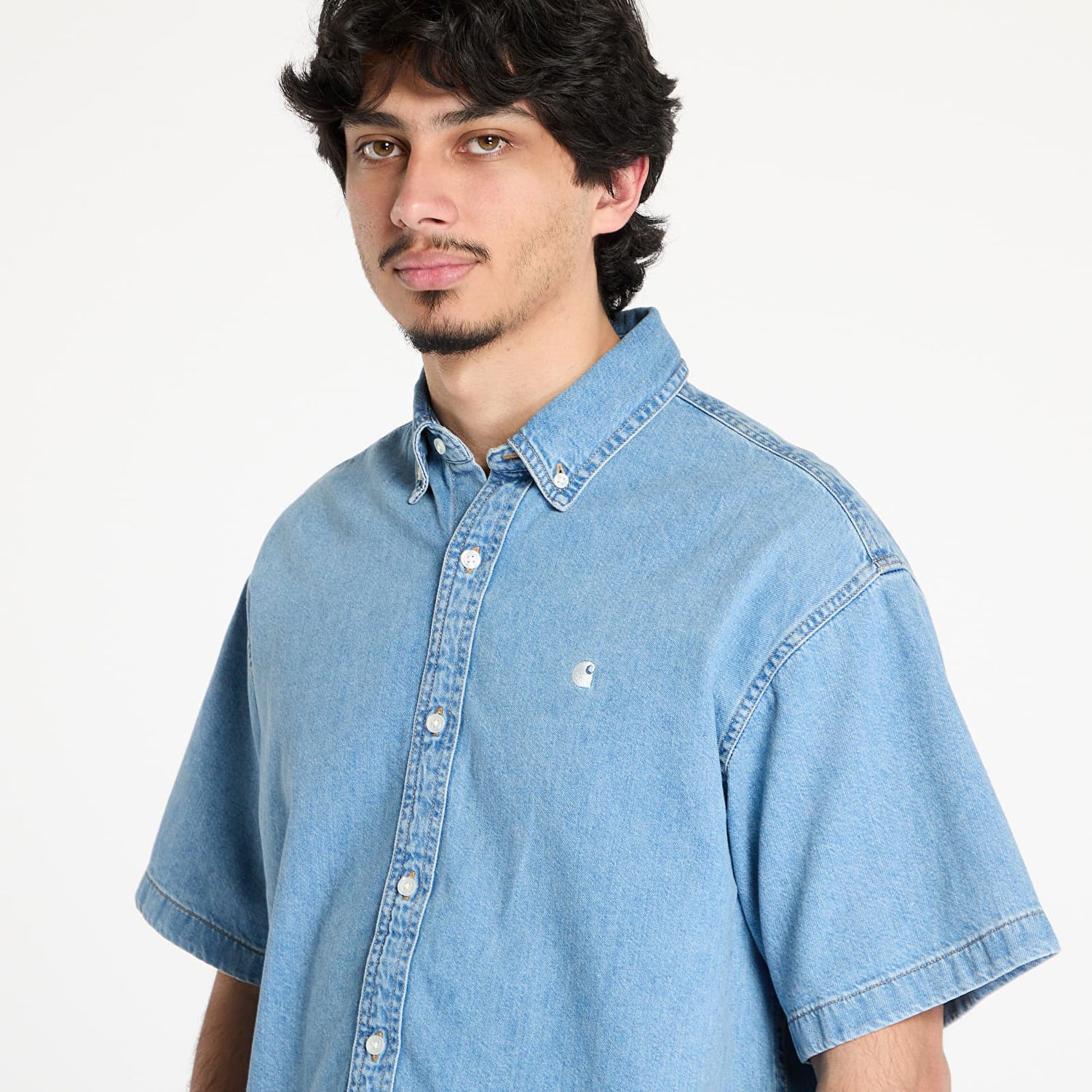 Srajce Carhartt WIP Carhartt WIP S/S Lucas Shirt Modra | I034575.0135, 1