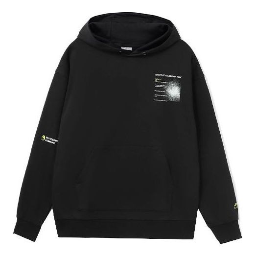 Pulover Li-Ning Skateboard Graphic Hoodie Črna | AWDR451-1