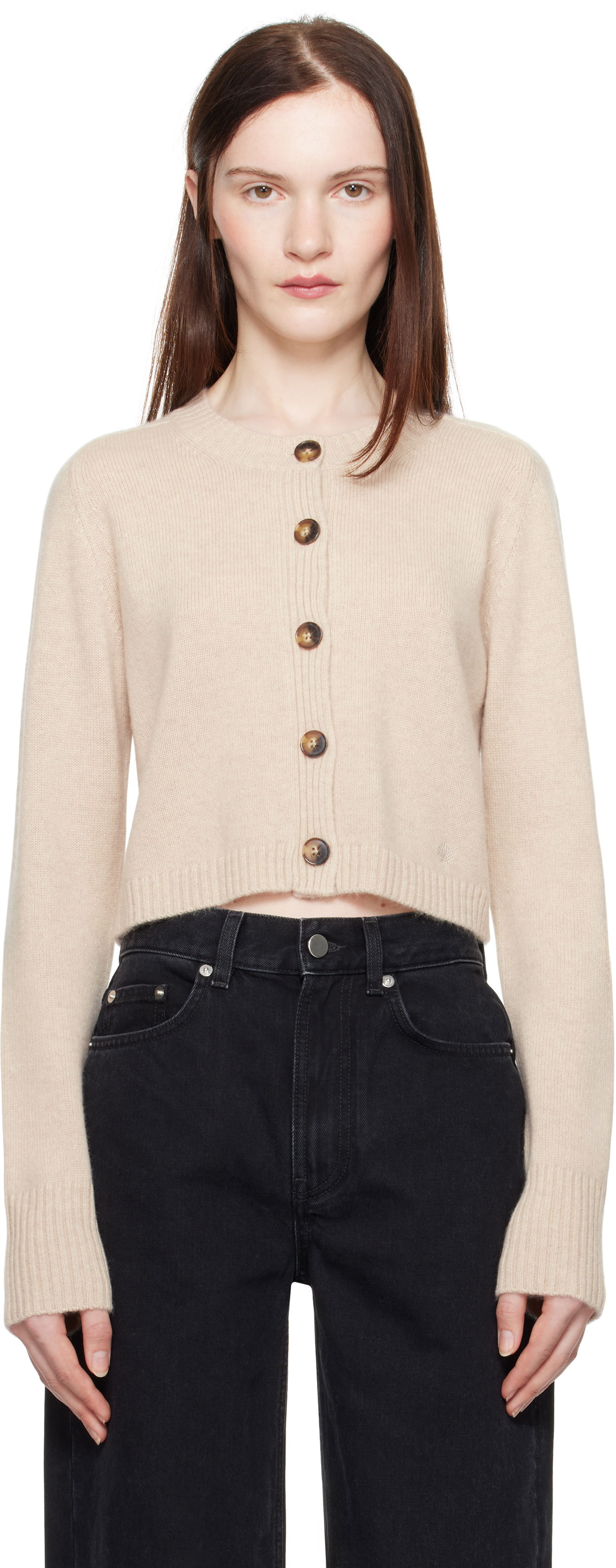 Pleteni pulover Loulou de Saison Loulou de Saison Zephir Cropped Cardigan Bež | ZEPHIR, 0
