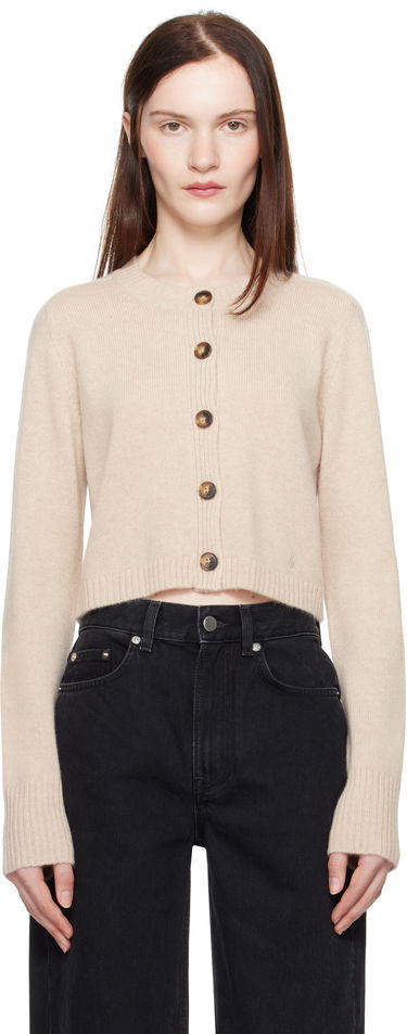 Pleteni pulover Loulou de Saison Loulou de Saison Zephir Cropped Cardigan Bež | ZEPHIR, 0