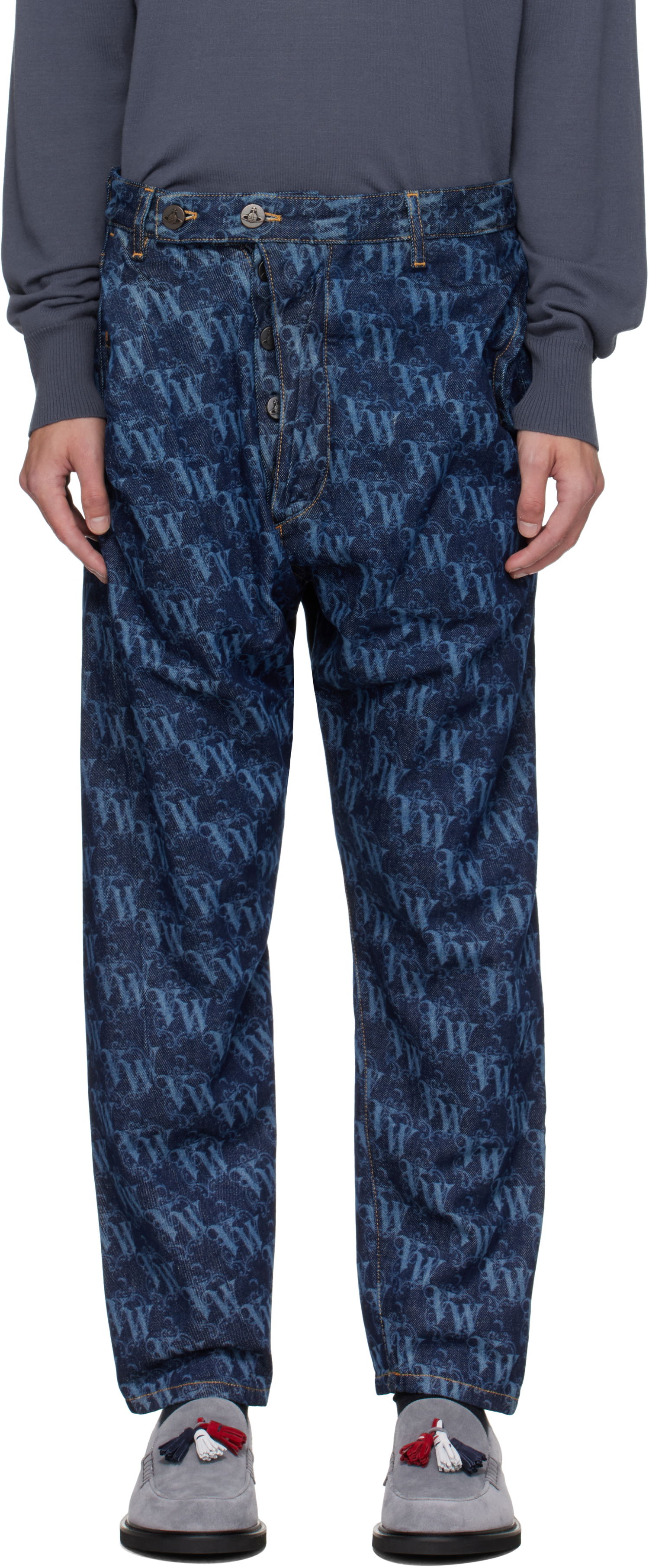 Kavbojke Vivienne Westwood Vivienne Westwood Drunken Patterned Jeans Modra | 3902000X-W014I-AAA-, 0