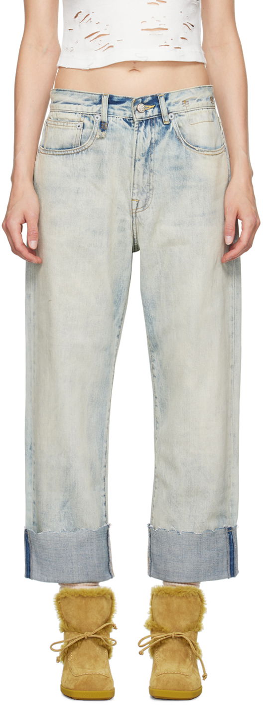 Kavbojke R13 R13 Cuffed X-Boyfriend Jeans Modra | R13WD111-D218C