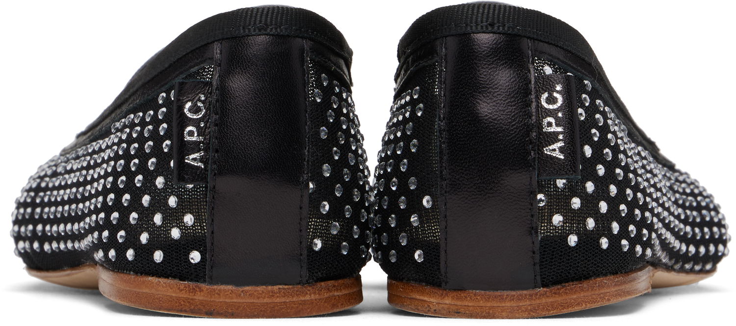 Obleke A.P.C. A.P.C. Swan Crystal-Embellished Ballerina Flats Črna | PAAGG-F53295, 1